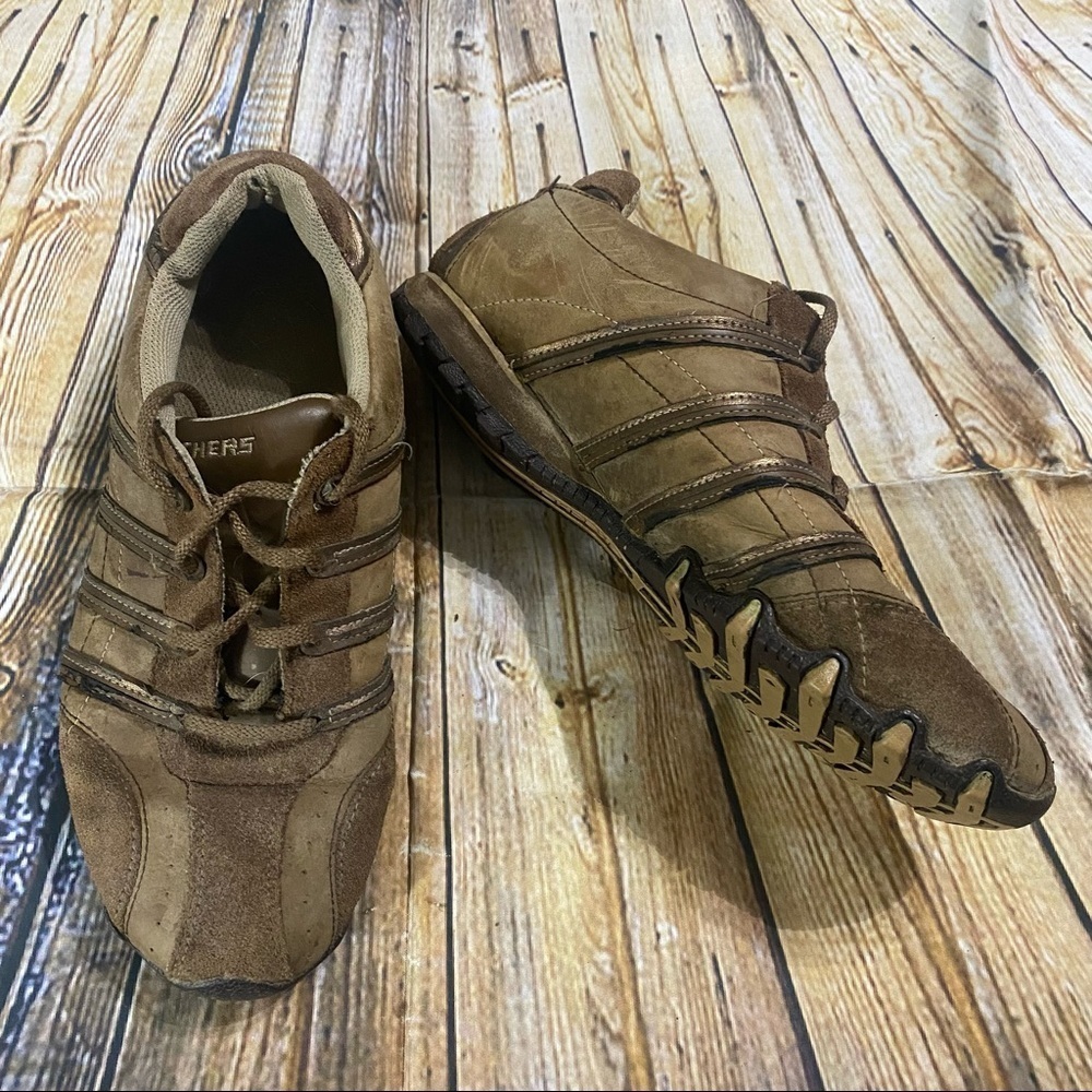Skechers 46071 Brown Leather Walking Shoes Size 8.5